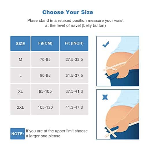 Original product size chart